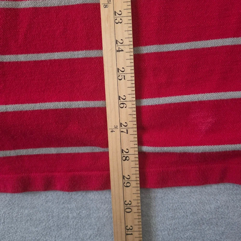 Polo Ralph Lauren Mens XL Classic Fit Striped Polo Shirt Red Grey Short Sleeve - Picture 8 of 8